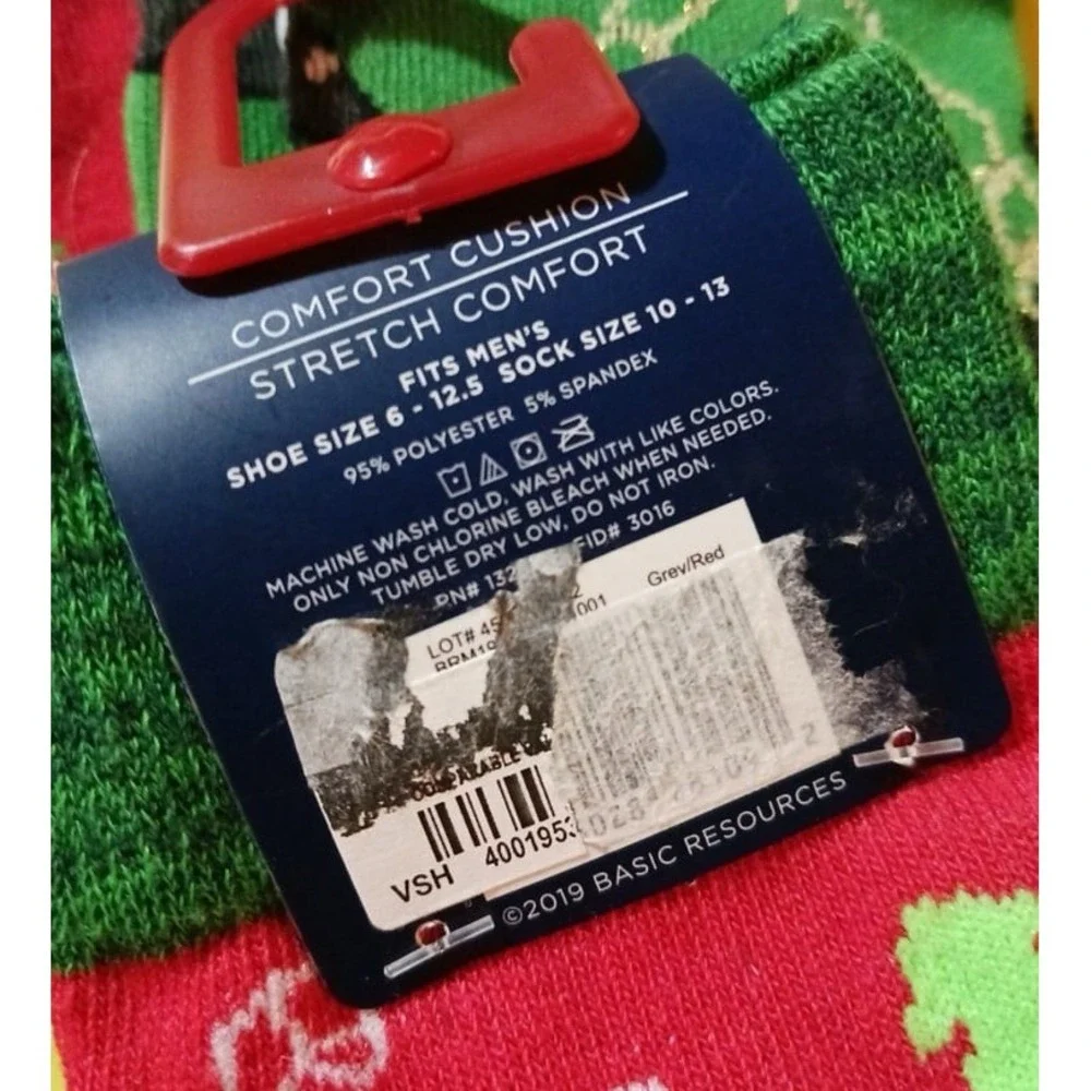 NEW Naughty or Nice Collection Men's 2pk Peace on Earth Christmas Crew Socks